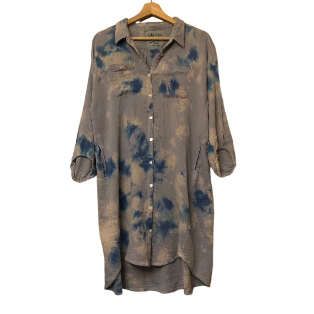 ANTHROPOLOGIE KYLA SEO Handmade Dyed Button Down Tunic